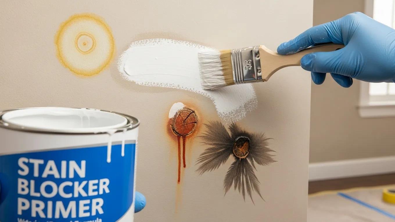 Applying stain-blocking primers on various wall stains
