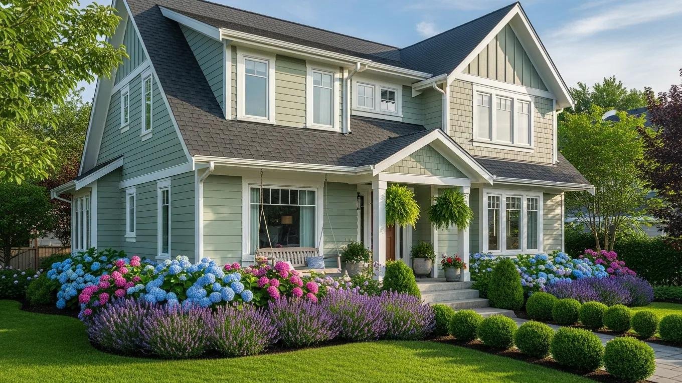Charming house with freshly painted exterior and beautiful garden