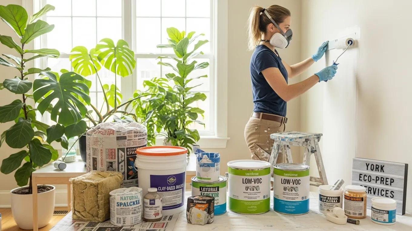 Eco-friendly wall preparation techniques in York, PA, showcasing sustainable practices and materials