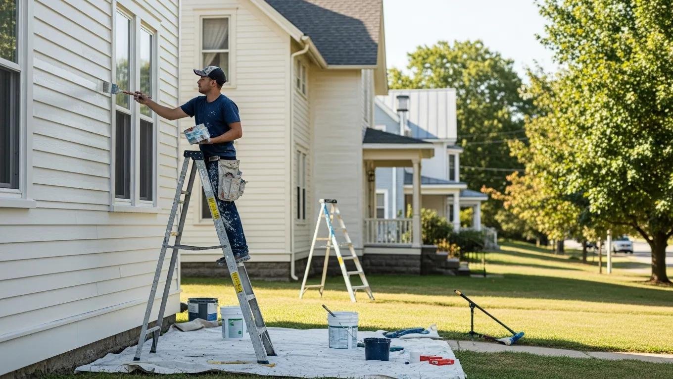 Exterior painting solutions being applied to a Gettysburg home, highlighting quality and local craftsmanship