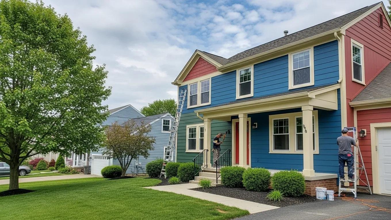 Freshly painted house exterior in Lititz, PA, highlighting vibrant colors and professional workmanship