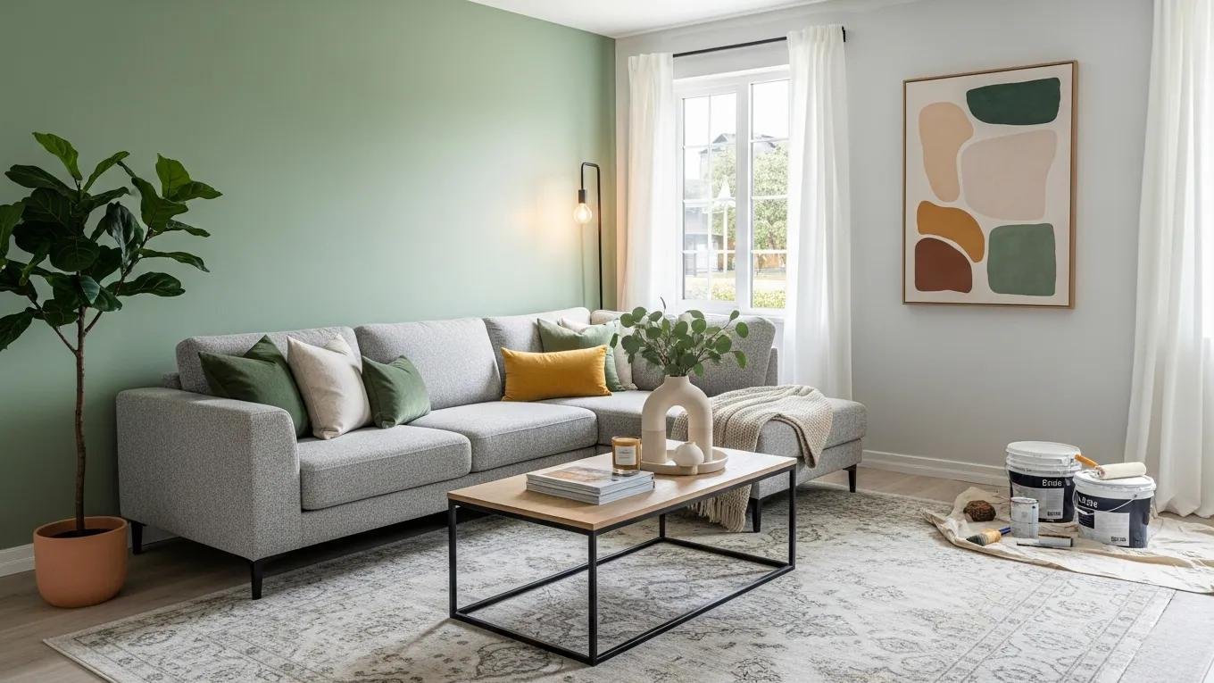 Modern living room with freshly painted walls illustrating key trends in home renovation