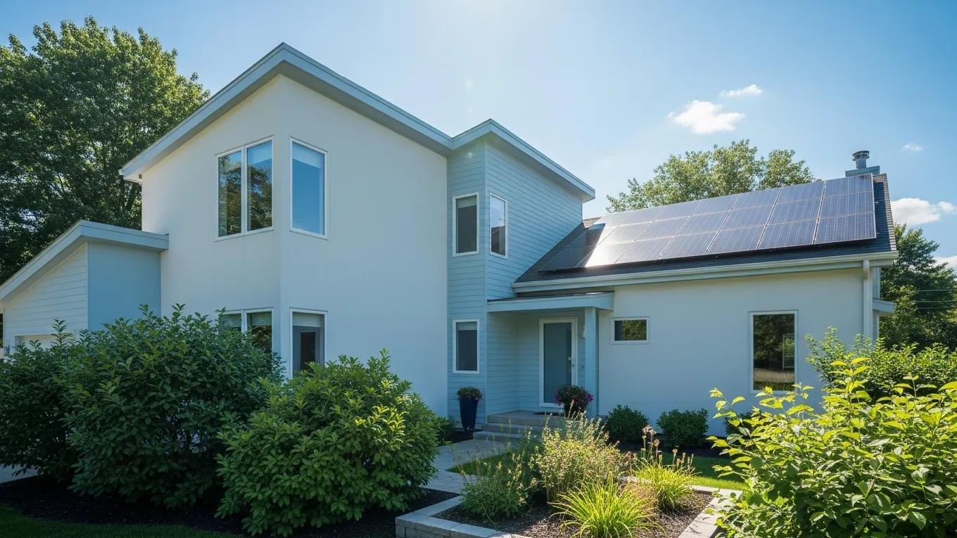 Modern York PA home in light shades promoting energy efficiency and sustainability