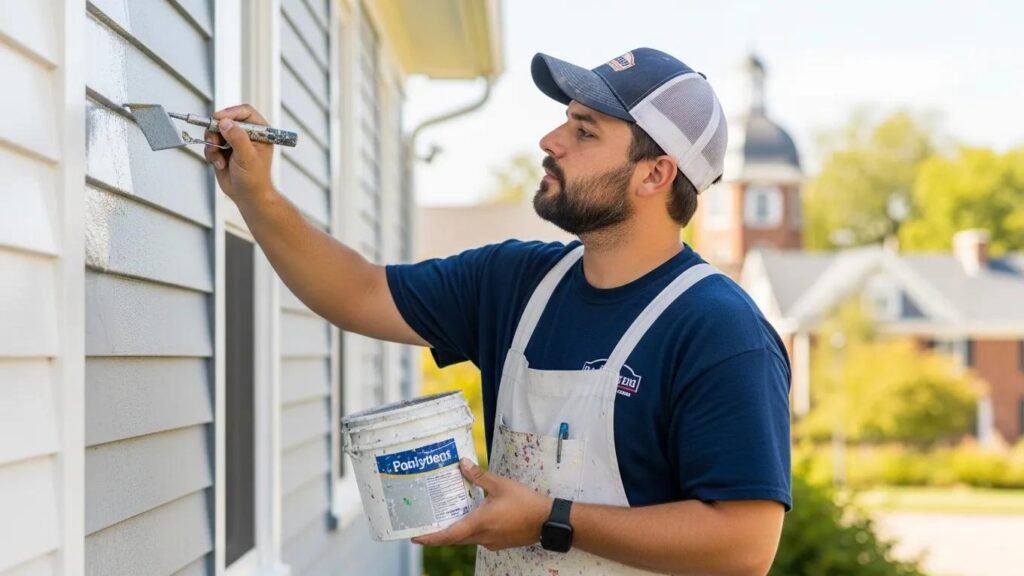 Professional painter enhancing a Gettysburg home with quality interior and exterior painting services